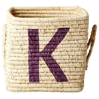 RICE Raffia Buchstaben Korb ABC, L20 x B20 x H20cm, natur, K