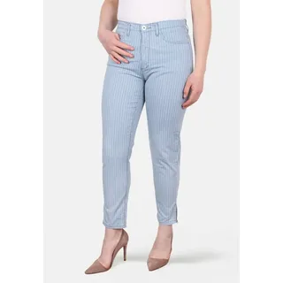 STOOKER WOMEN 5-Pocket-Jeans Nizza Stripe Tapered Fit Tapered Fit Casual Clean Wash Denim Seitlichem Gummibund. für Damen blau 40