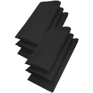 Gariella - 6er Set Stoffservietten mit Muster, Farbe: Schwarz, Mundservietten, Mundtuch, 100% Baumwolle, Größe: ca. 45 x 45 cm, waschmaschinenfest, vierseitig eingesäumt