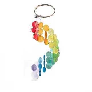 Pumixiy Windspiel zum Aufhängen, 77 cm, natürliche Muschel-Traumfänger-Dekoration für Wohnzimmer, Schlafzimmer, buntes Gartenspiel, Innenveranda-Dekoration, Weiß bis mehrfarbig