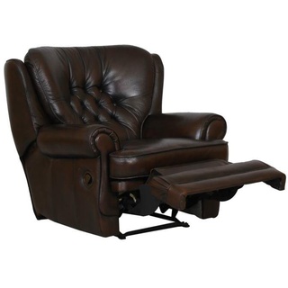 Salottini Chesterfield-Sessel Chesterfield Ohrensessel Sting Recliner Ledersessel SOFORT, Vollleder braun