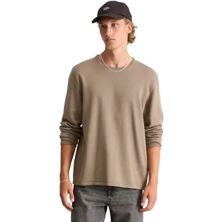 Strickpullover MARC O'POLO DENIM, Herren, Gr. XXL, beige (cold taupe), Obermaterial: 100% Baumwolle, unifarben, normal, Rundhals, Rollkante, Pullover Strickpullover, aus Organic Cotton
