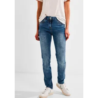 Slim-fit-Jeans, mit Logobadge, Gr. 28 - Länge 32, mid blue dn, , 51965451-28 Länge 32