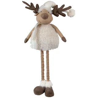 Monopol Christmas Paradise Elch Teleskopbeine 43-67cm (71-92cm) Dekofigur Rentier beige