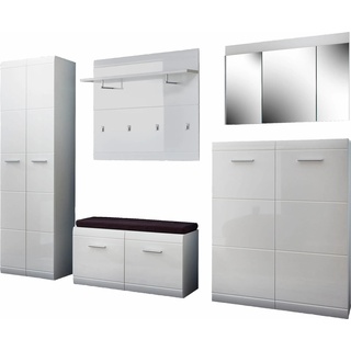 Garderoben-Set »Adana«, (Set, 6 St.), Farbe weiß mit Hochglanz Fronten, weiß Hochglanz, , 726029-0