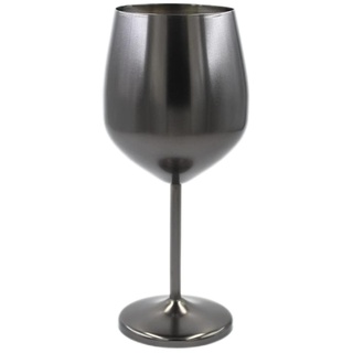 wisefood Weinglas aus Edelstahl anthrazit, Rotweinglas 500ml, rostfreier Edelstahl, bruchsicher, Weinglas schwarz, Sektglas, Cocktail Becher, Trinkbecher (1 Stück)
