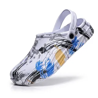 Ginjang Herren Clogs Bequeme Licht Gartenschuhe | Leichte EVA, Atmungsaktives, Einfaches Slip On Design, Garten, Hof, Spaziergänge, Camping, Indoor Und Outdoor - 41 EU