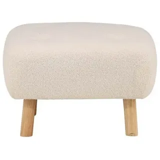 VCM Hocker Salina Teddystoff 60 x 60 cm Weiß
