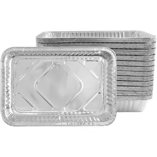 Ulalaza 30 Stück, quadratisch, 17,5 x 11,1 x 4,2 cm, Einweg-Tabletts aus Aluminiumfolie, Alufolie, Topf-Bräter, Behälter zum Backen, Kochen, Tiefkühllagerung, Lagerung von Lebensmitteln