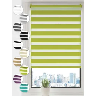 Doppelrollo Klemmfix ohne Bohren Rollos für Fenster und Tür Seitenzugrollo, Sonello, blickdicht, ohne Bohren, freihängend, Klemmfix, 35cm x 210cm Olivgrün Duo Rollo, Jalousie mit Klemmträger grün 35 cm x 210 cm