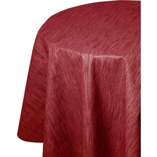 Wachstuch Robuste Leinen Prägung RUND OVAL Größe & Farbe wählbar Rot 160 x 360 cm Oval abwaschbare Tischdecke