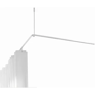 Duschvorhangstange für Badewanne, 170 x 70 cm, Edelstahl gebürstet, Eck-Duschstange, Vorhangstange für Badewannen, Winkelstange l-förmig, stabil - PHOS Design