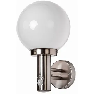 LINDBY Außenwandleuchte Aluminium Edelstahl 23 cm x 20 cm x 33,5 cm mit Bewegungsmelder grau