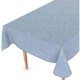 ANRO Tischdecke Wachstuchtischdecke Gartentischdecke Wachstischdecke, Textillook 130x90cm wasserabweisend mit Saum blau Rechteck - 130 cm x 90 cm x 0.25 mm
