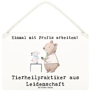 Mr. & Mrs. Panda Schild Tierheilpraktiker Leidenschaft DIN A6 - Geschenk, wandtafel, Wandbild Holz, holzbild, kleine aufmerksamkeit, Türschild