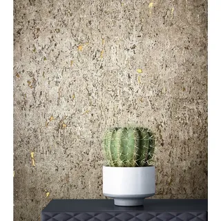 Newroom Vliestapete Specta Barro Tapete Beton-Optik Leicht Glänzend,Beton,Uni, Grau Tapete Industrial Leicht Glänzend - Beton-Optik Unitapete Taupe Gold Loft Modern Beton Uni für Wohnzimmer Schlafzimmer Küche, Unitapete grau
