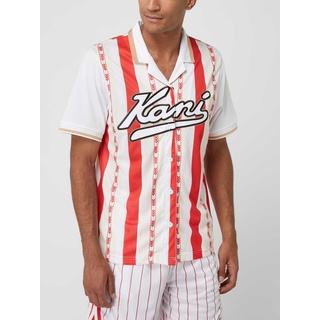 Baseballshirt mit Badges, Rot, XS