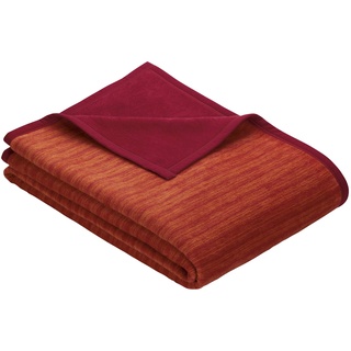 Ibena Fano Sesselschoner 050x200 cm – Sesselschutz rot orange, toller Sessel Schoner aus hochwertiger Baumwollmischung, kuschelweich und pflegeleicht