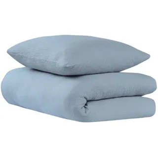 SCHIESSER Lennox Uni Hellblau 135 x 200 cm + 80 x 80 cm