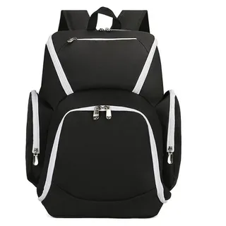 Sportrucksack mit Schuhfach und Ballfach Schwarz-Weiss 32x19x45cm