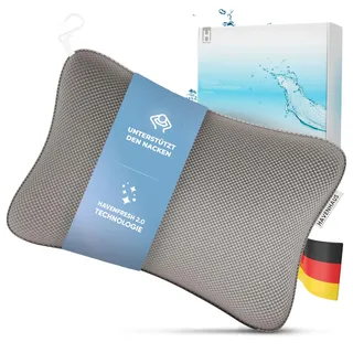 HAVENHAUS Premium Badewannenkissen grau | Badekissen für Badewanne schnelltrocknend & extra große Saugnäpfe für festen Halt | Nackenkissen Badewanne waschbar | Kissen für optimale Nacken Entspannung