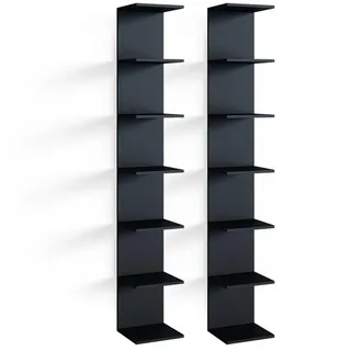 Vicco Wandregal Paolo Schwarz 30 x 190 cm 2er Set