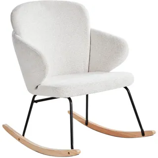 Beliani Schaukelsessel, Weiß, Braun, Textil, 66x87x74 cm, Wohnzimmer, Sessel, Schaukelstühle