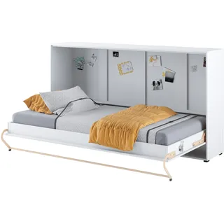 Homlando Lenart Schrankbett - Wandbett Concept Pro CP06 90x200 cm - Schrankklappbett Horizontal - Schrank mit integriertem Klappbett - Funktionsbett (Weiß Matt)