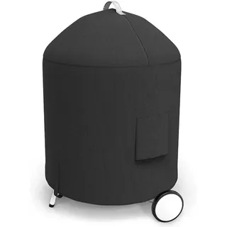 Denmay Grillabdeckung für Weber 57 cm Premium-Holzkohlegrills, SUNLIFER Holzkohle-BBQ-Grill, robuste, wasserdichte Kettle-Grillabdeckung, licht- u... - Schwarz