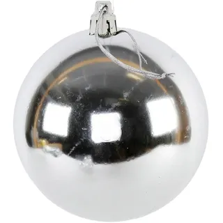 Annastore Weihnachtsbaumkugel Weihnachtskugeln aus Kunststoff zum Hängen für den Außenbereich (6 St), Frost und Wetterfest, Outdoor Weihnachtkugeln silberfarben Ø 15 cm