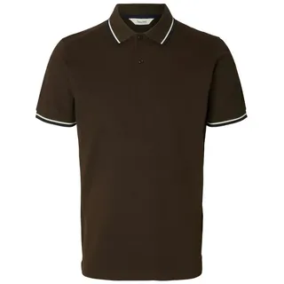 SELECTED HOMME Poloshirt SLMSLIM-ATLAS SPORT SS POLO NOOS braun XXL (56)