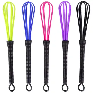 5 Stück Mini Schneebesen Set Klein Kunststoff Friseur Rührbesen Salon Friseur Haarfarbe Dye Creme Whisk Küche Ballon Mixer Rührer Werkzeug