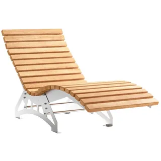 SO-TECH® Gartenliege Wellenliege Untergestell verstellbar DIY Bausatz, Holzlatten, 1 St., B: 80cm, 6mm massiver Edelstahl SS304 geschliffen, Lärche silberfarben
