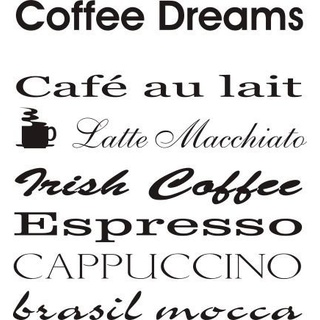 INDIGOS WG10028-61 Wandtattoo W028 Kaffee, Coffee, Kaffeetraum, Coffeedream Wandaufkleber 80 x 73, grün