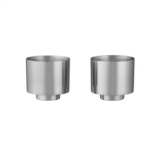 blomus Tasse 2er Set -MAKOTO STEEL- Kaffeetasse, Espressotasse, Teetasse, 2-tlg., doppelwandig, thermofunktion, zeitloser Edelstahl silberfarben Ø 8 cm x 7.5 cm