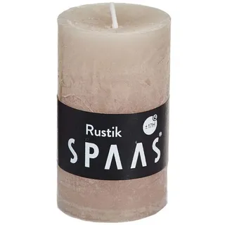 Spaas 12 Rustikale Stumpenkerzen ohne Duft, Paraffinwachs Beige, D 48 mm x H 80 mm