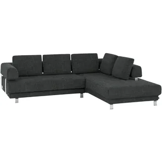 Stylife Ecksofa, Anthrazit, Metall, Uni, 5-Sitzer, Füllung: Polyurethan (Pur), Ottomane rechts, L-Form, 277x235 cm, Goldenes M, Typenauswahl, Fußauswahl, Stoffauswahl, seitenverkehrt erhältlich, Hocker Rücken echt, individuell planbar, Wohnzimmer, Sofas & Couches, Wohnlandschaften, Ecksofas