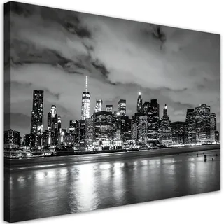 Leinwandbild New York Manhattan Brooklyn Schwarz-weiß 60x40