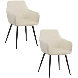 Albatros Esszimmerstuhl SALO Samt beige 2er Set