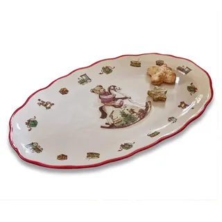 Loberon Platte Troms, bunt | Weihnachten, Winter, Festtage, Kunstvoll handbemalt, Vielseitig verwendbar, Traditionelle Farben & Motive
