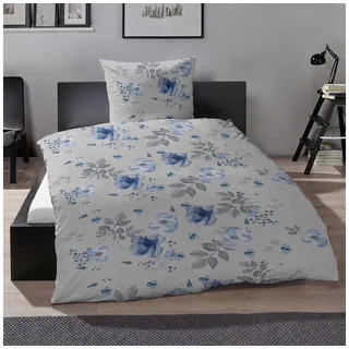 H. G. Hahn Bergen Floral Biber Blau 135 x 200 cm + 80 x 80 cm