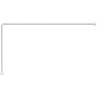 GEDY Eck-Duschvorhang, weiß, Maße: 80 x 170 cm, Rohrlängen sind kürzbar, geeignet für Vorhänge mit einer Breite von 180 cm bis 240 cm, Duschstange aus Stahl, Design R&S Gedy, 2 Jahre Garantie