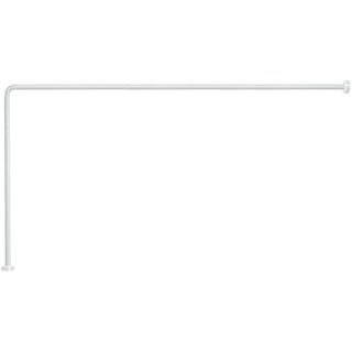 GEDY Eck-Duschvorhang, weiß, Maße: 80 x 170 cm, Rohrlängen sind kürzbar, geeignet für Vorhänge mit einer Breite von 180 cm bis 240 cm, Duschstange aus Stahl, Design R&S Gedy, 2 Jahre Garantie