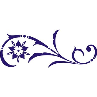 INDIGOS UG Wandtattoo/Wandaufkleber-e50 abstraktes Design Tribal/schöne Blumenranke mit großer Blüte und Punkten zur Verzierung- Blau, Vinyl, 40 x 15 x 1 cm