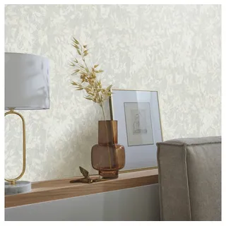 Erismann Vliestapete Beton Optik Blätter Muster Shabby Grau Creme 10435-10 Gentle Erismann