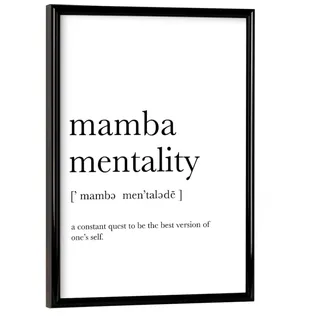 artboxONE Poster mit schwarzem Rahmen 18x13 cm Menschen Mamba Mentality - Bild Mamba cobe Inspirational