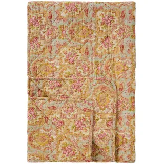 IB Laursen Quilt Dusty Blue mit Paisley & Blumenmuster, 180 x 130 cm
