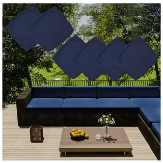 OREZAUQS Sofa-Sitzkissenbezüge,Couchkissenüberzüge, Ersatz für Einzelkissen, Kissenbezüge Möbelschutz für Sofa Sitzkissen (65 * 65 * 10CM,Blau (4 Pcs))