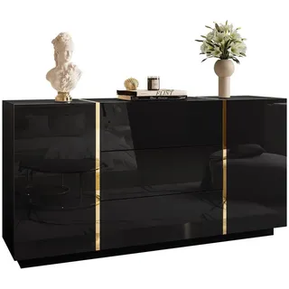 lookway Sideboard 158 x 81 x 41,3 cm Schwarz