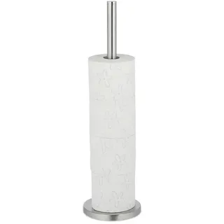 Relaxdays Toilettenpapier Aufbewahrung stehend Silber,